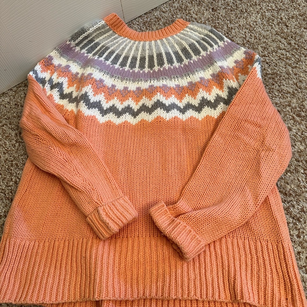 Loft fair isle crewneck sweater